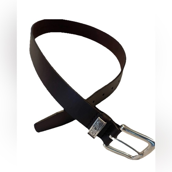 Vintage Calvin Klein Belt Leather Brown with Silver buckle Size S - Picture 2 of 5